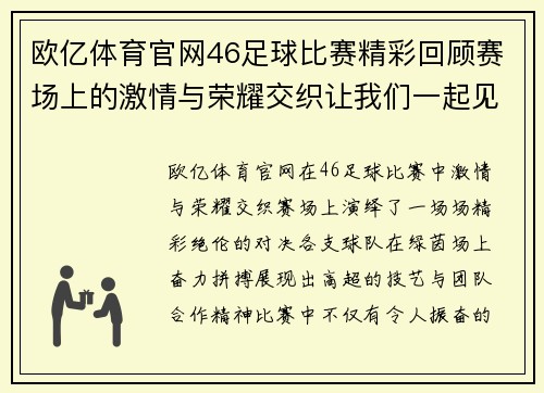 欧亿体育官网46足球比赛精彩回顾赛场上的激情与荣耀交织让我们一起见证精彩瞬间